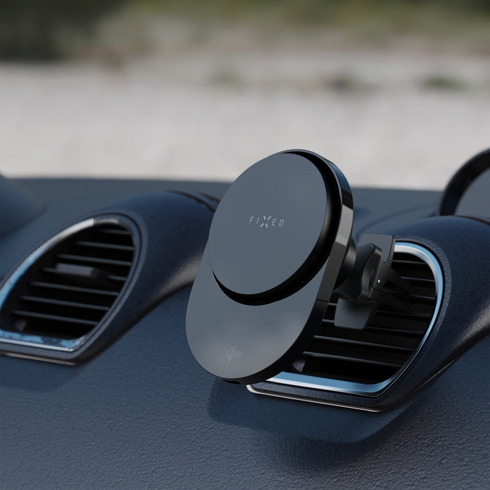 Autohalterung mit Ladefunktion Qi2 15W, mit MagSafe für das Lüftungsgitter, Fixed Mag Air, Schwarz