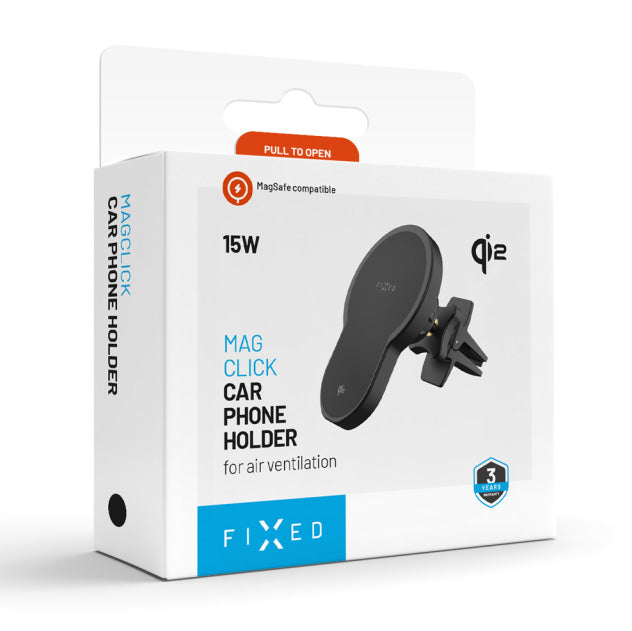 Magnetische Autohalterung Fixed MagClick 2, 15 W Qi2, Schwarz