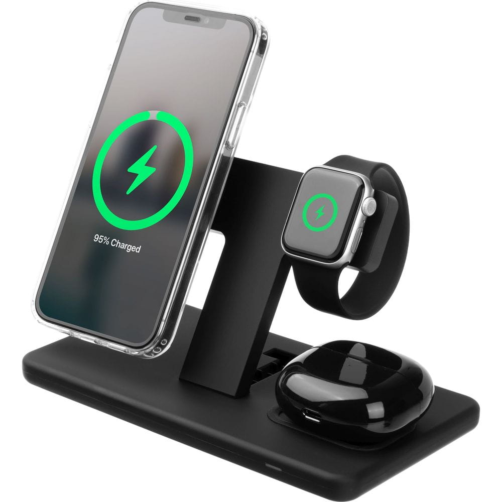 Induktives Ladegerät 3in1, Qi, 15W, MagSafe, Fixed Powerstation Wireless Charging