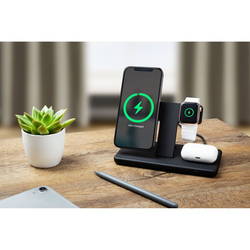 Induktives Ladegerät 3in1, Qi, 15W, MagSafe, Fixed Powerstation Wireless Charging