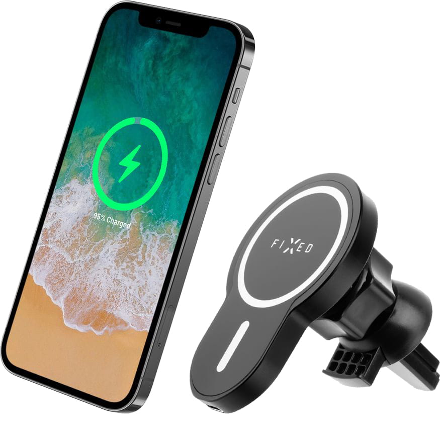 Autohalterung mit Qi-Ladefunktion mit MagSafe, Fixed MagClick, Schwarz