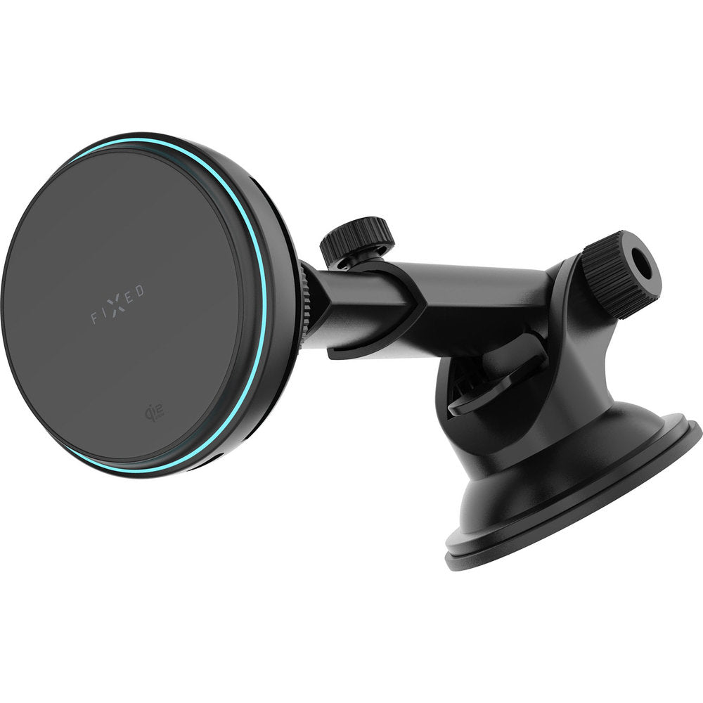 Magnetische Autohalterung mit Qi2.2-Ladefunktion zum Windschutzscheibe / Armaturenbrett, Fixed MagCool2 XL mit MagSafe, USB-C Kabel, Schwarz