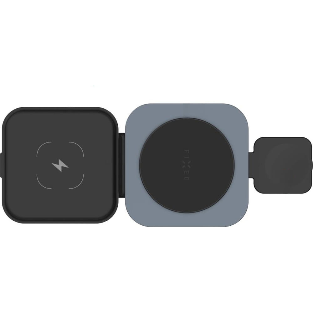 3-in-1 Fixed MagFlex Alu induktives Ladegerät, Qi, MagSafe, grau
