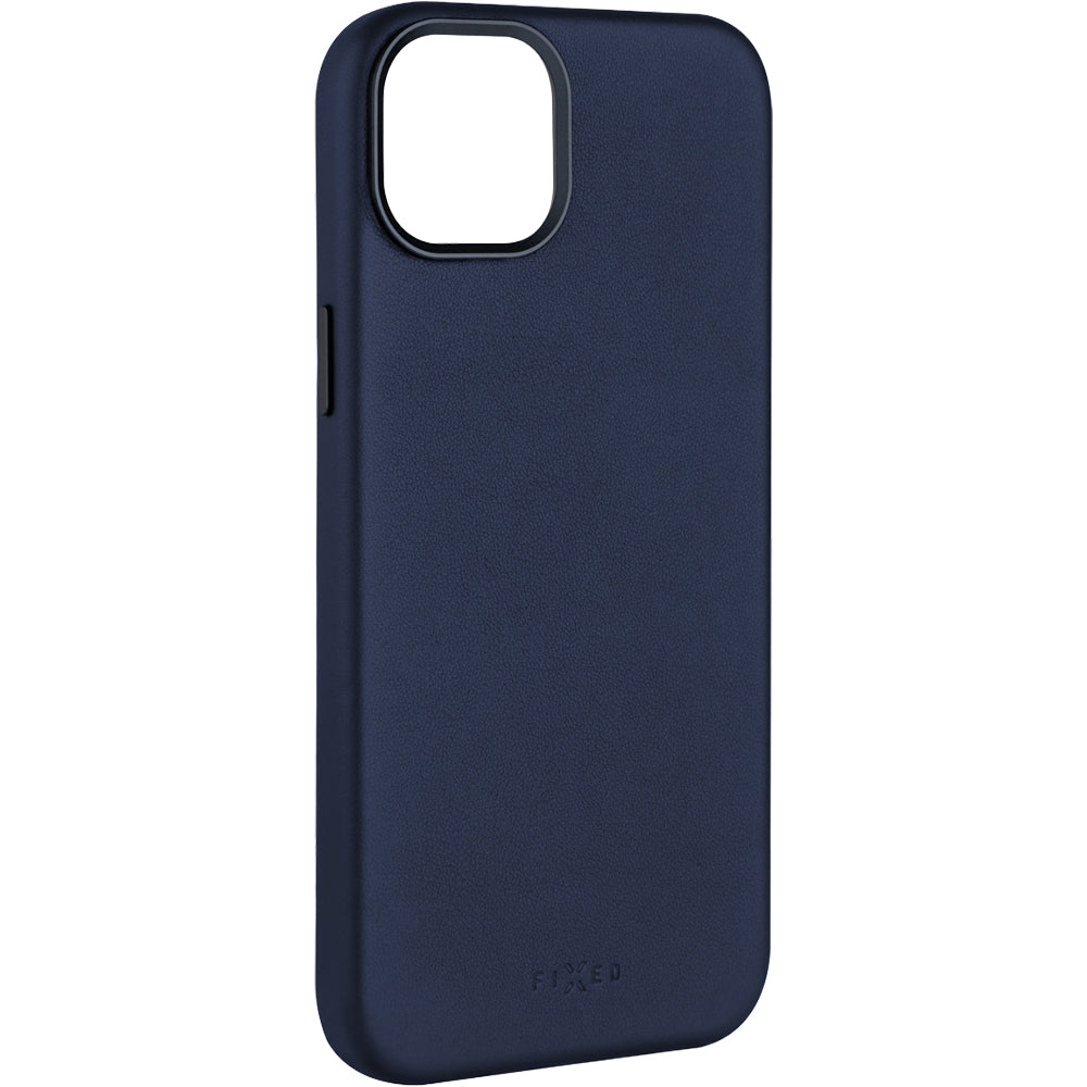 Schutzhülle Fixed MagLeather MagSafe für Apple iPhone 15, Blau
