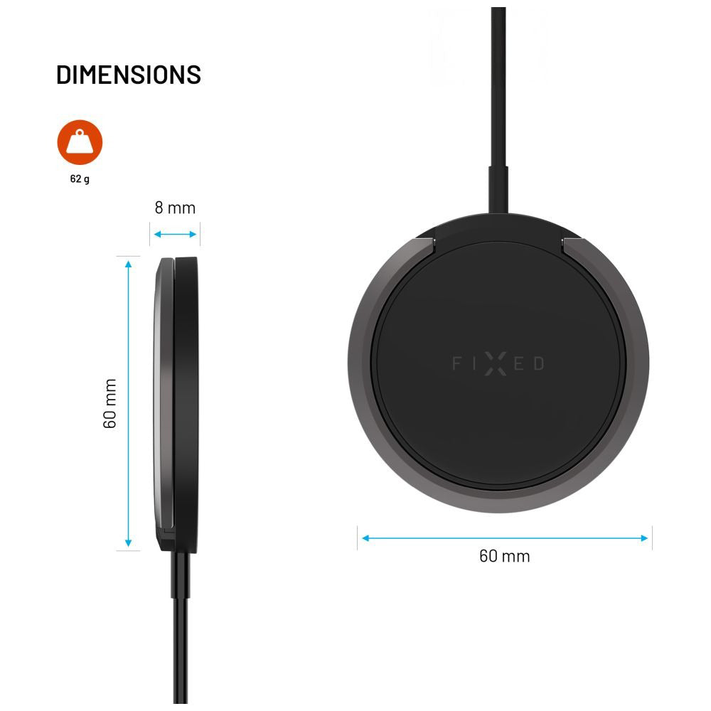 Induktives Ladegerät Qi 15W, mit MagSafe, Fixed MagPad, Schwarz
