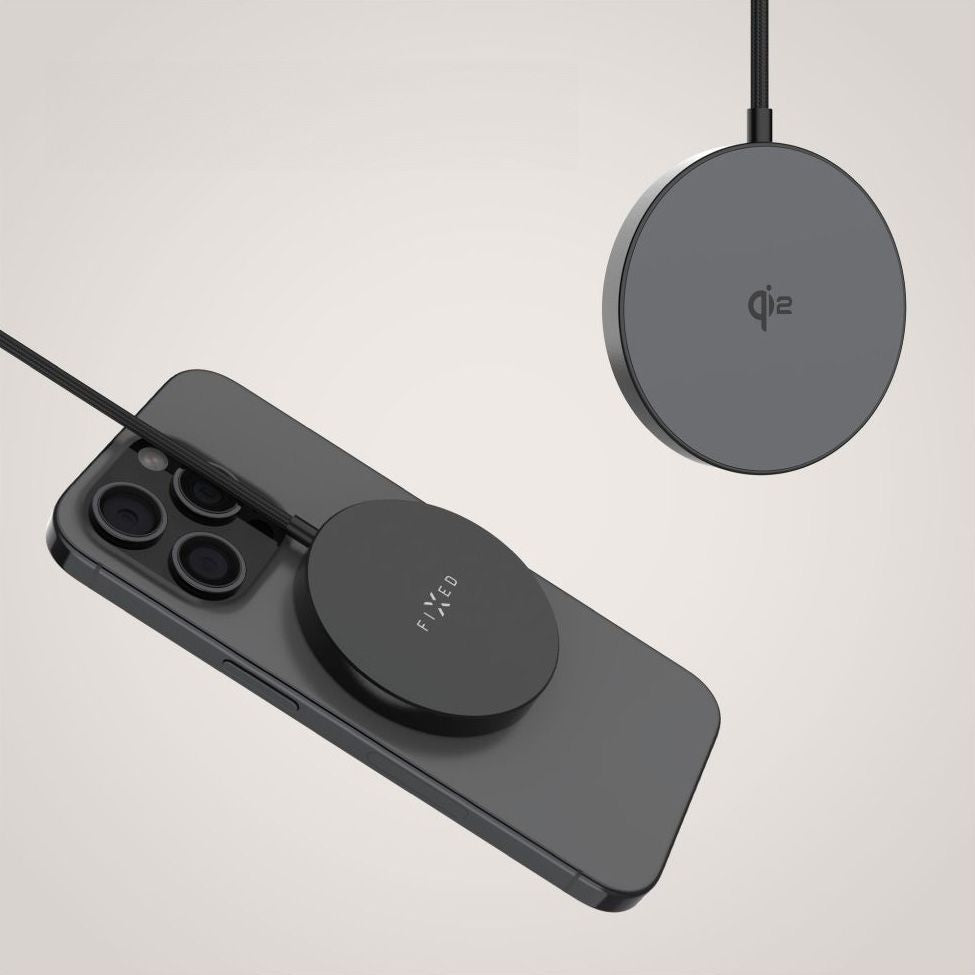 Induktives Ladegerät, Qi2, 15W, mit MagSafe, Fixed MagPad Slim, Schwarz