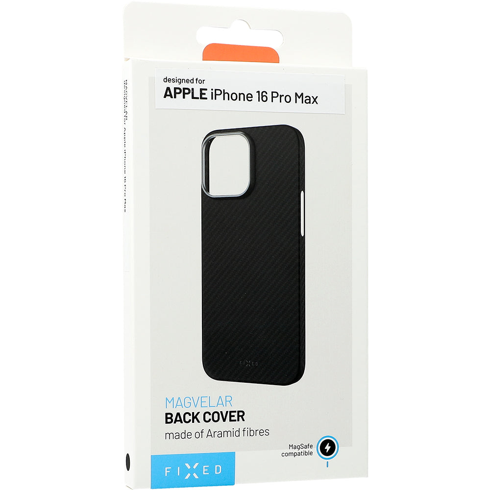Handyhülle für iPhone 16 Pro Max, Fixed MagVelar mit MagSafe, Schwarz