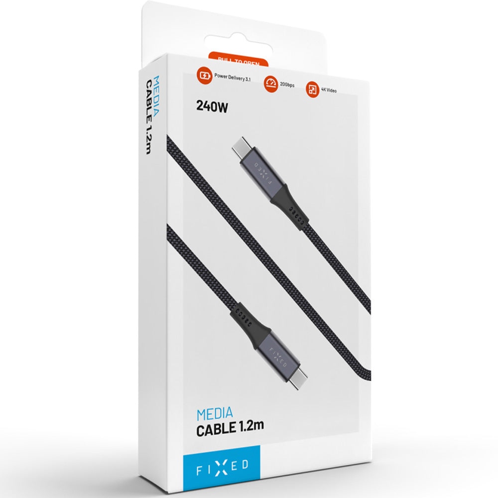 Kabel USB-C zu USB-C (USB4) 40Gbps / 240W / 8K@60Hz, 2 - 2,99 m m, Fixed Media Cable, Schwarz (7/7)