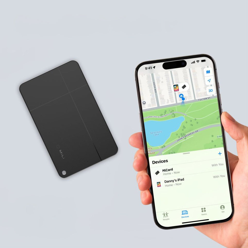 Karten-Tracker mit Apple Find My und Android Find Hub, Fixed MiCard Pro, mit Lautsprecher, Schwarz