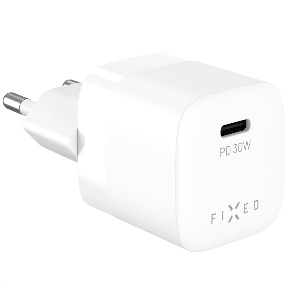 Netzladegerät GaN USB-C PD 3.0, 30W, QC 4.0+, AFC, FCP, SCP, Kompakt, Fixed Mini PD 30 GaN Charger, Weiß