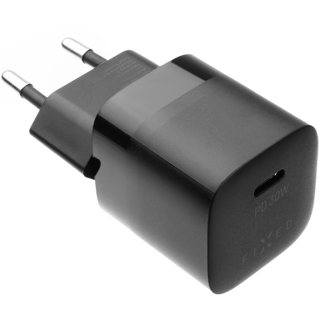 Ladegerät Fixed Mini PD Travel Charger USB-C + kabel USB-C, 30W, Schwarz