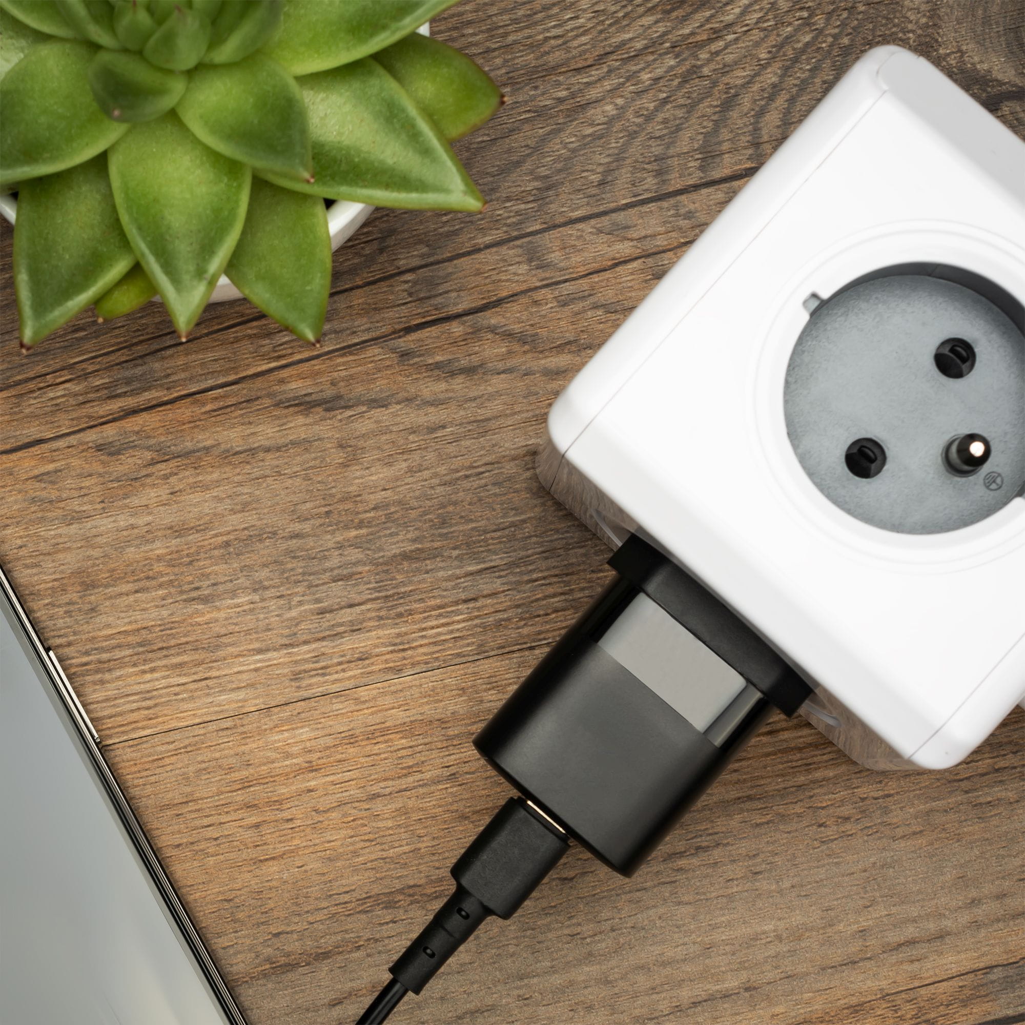 Ladegerät Fixed Mini PD Travel Charger USB-C + kabel USB-C, 30W, Schwarz