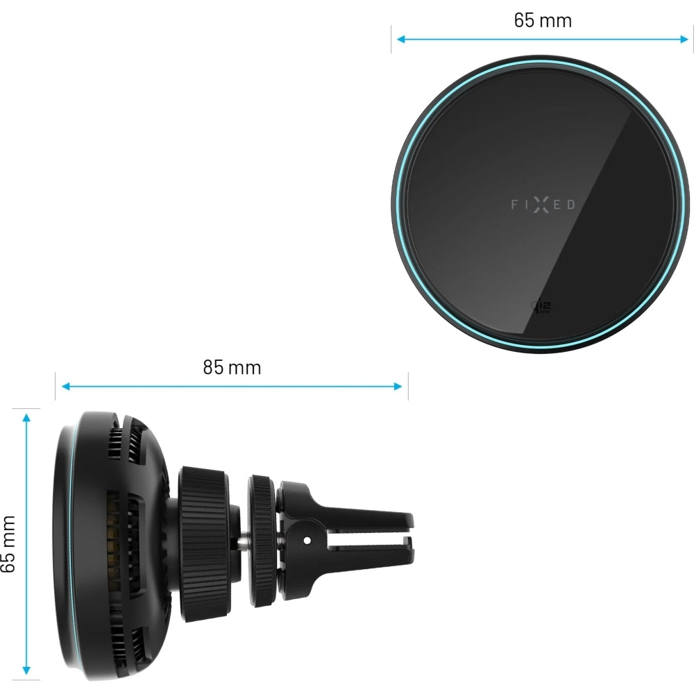 Autohalterung mit Ladefunktion Qi2 25W, mit MagSafe für das Lüftungsgitter, Fixed Mag Cool, Schwarz