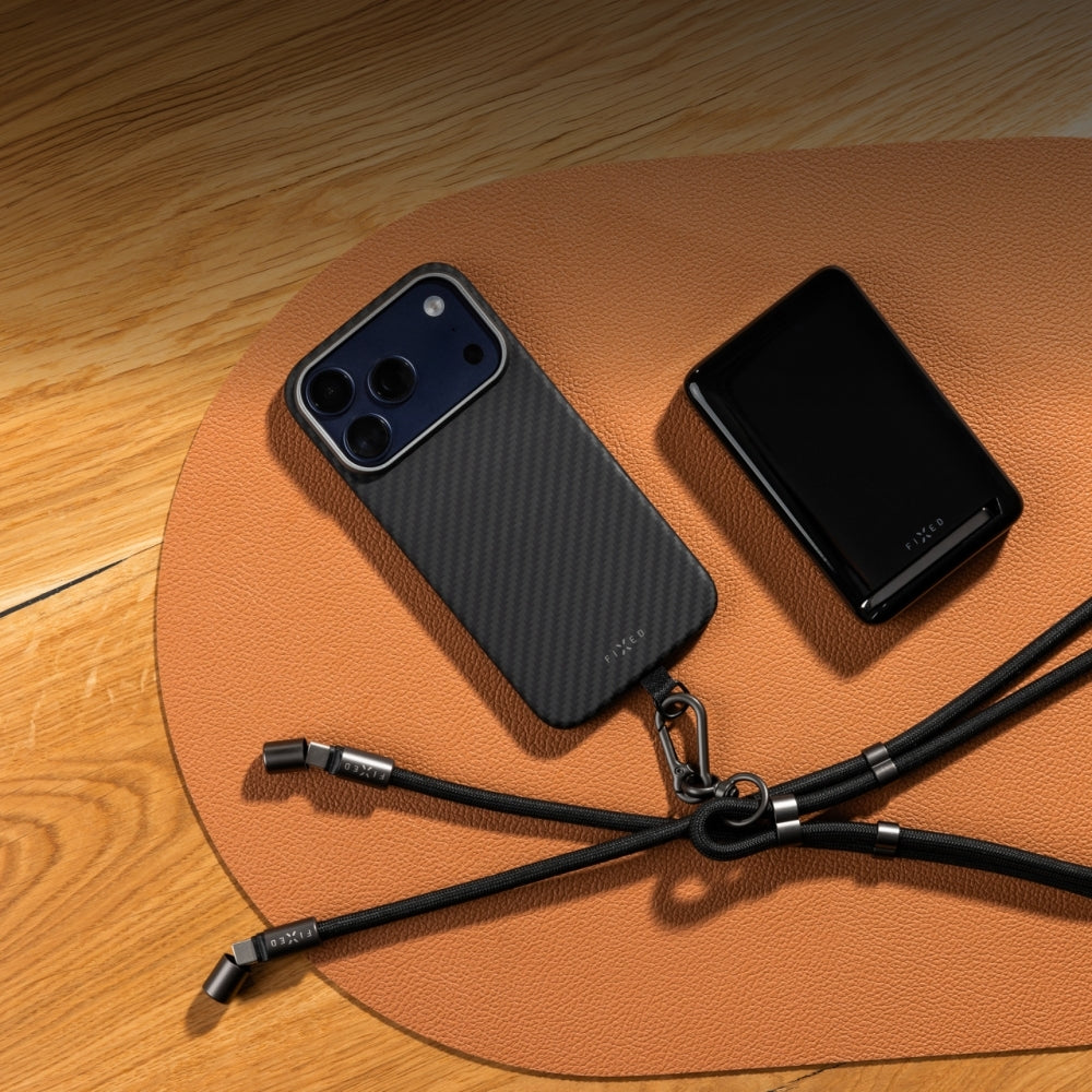 Handy-Schlüsselband mit USB-C Cable, Fixed Neck Cable, Schwarz
