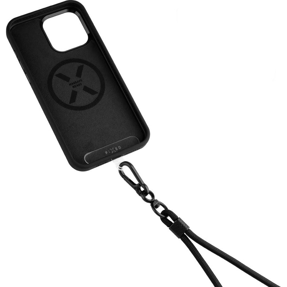 Handy-Schlüsselband, Schnur Fixed NeckUni, Schwarz