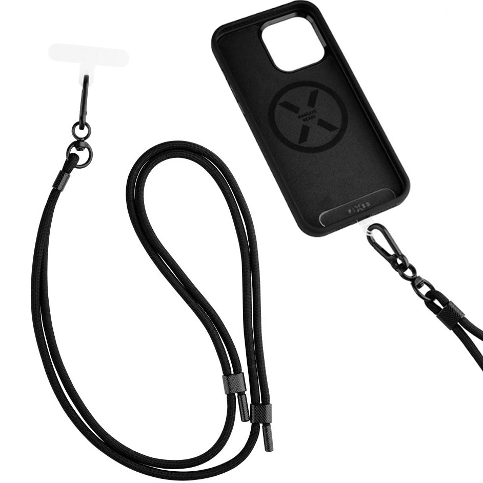 Handy-Schlüsselband, Schnur Fixed NeckUni, Schwarz