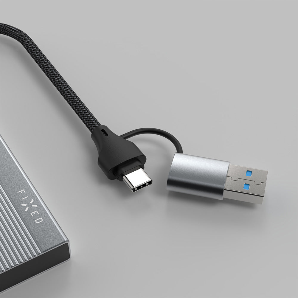 Hub, Adapter 1x USB-A 2.0 480 Mbps, 1x USB-A 3.0 5 Gbps, 2x USB-C 2.0 480 Mbps, Fixed Hub Port 4in1, Grau
