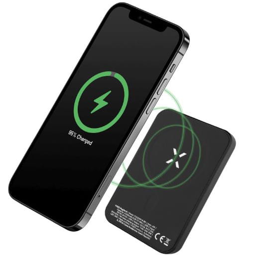 Powerbank Fixed MagZen 6 mit MagSafe und USB-C, 6000 mAh, kabelloses Laden für Apple iPhone, schwarz