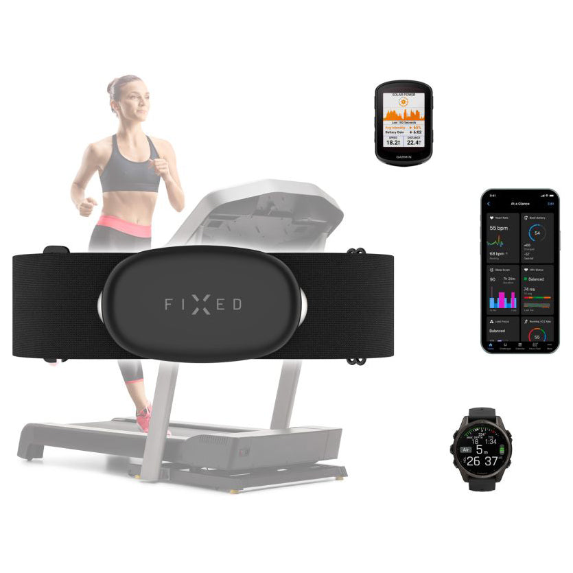 Herzfrequenzgurt Fixed Pules Dual, HR+HRV, Schwarz