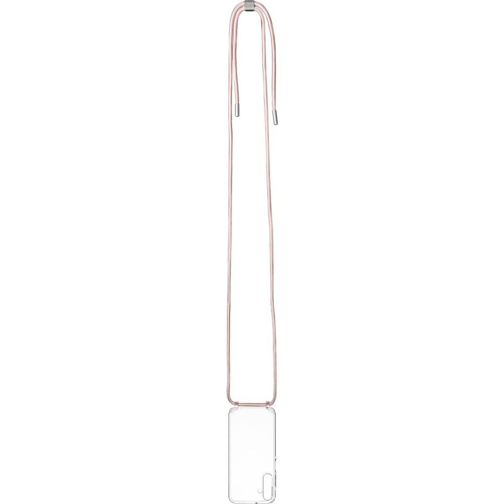 Handyhülle für Galaxy A55 5G Fixed Pure Neck, Transparent mit Rosa Schlüsselband