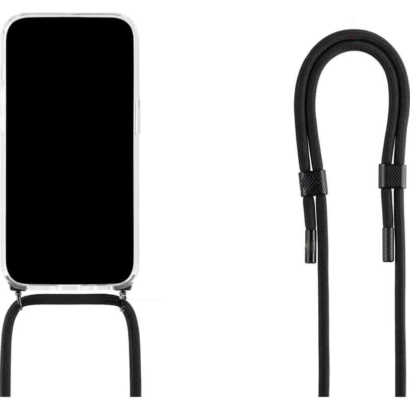 Handyhülle für Galaxy A26 5G Fixed Pure Neck, Transparent mit Schwarz Schlüsselband