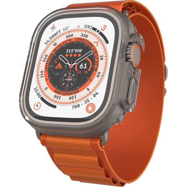 Schutzhülle mit gehärtetem Glas für Apple Watch Ultra 4/3/2/1 49 mm, Fixed Pure Watch, Transparent