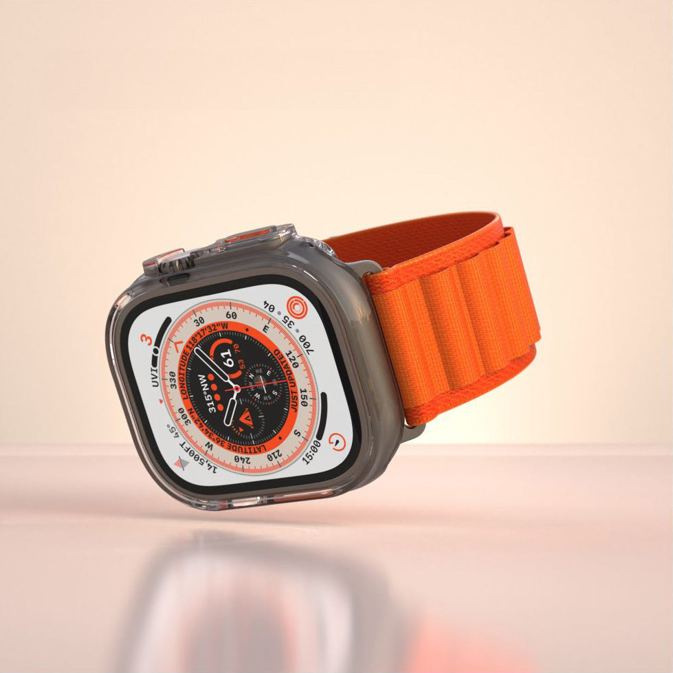 Schutzhülle mit gehärtetem Glas für Apple Watch Ultra 4/3/2/1 49 mm, Fixed Pure Watch, Transparent