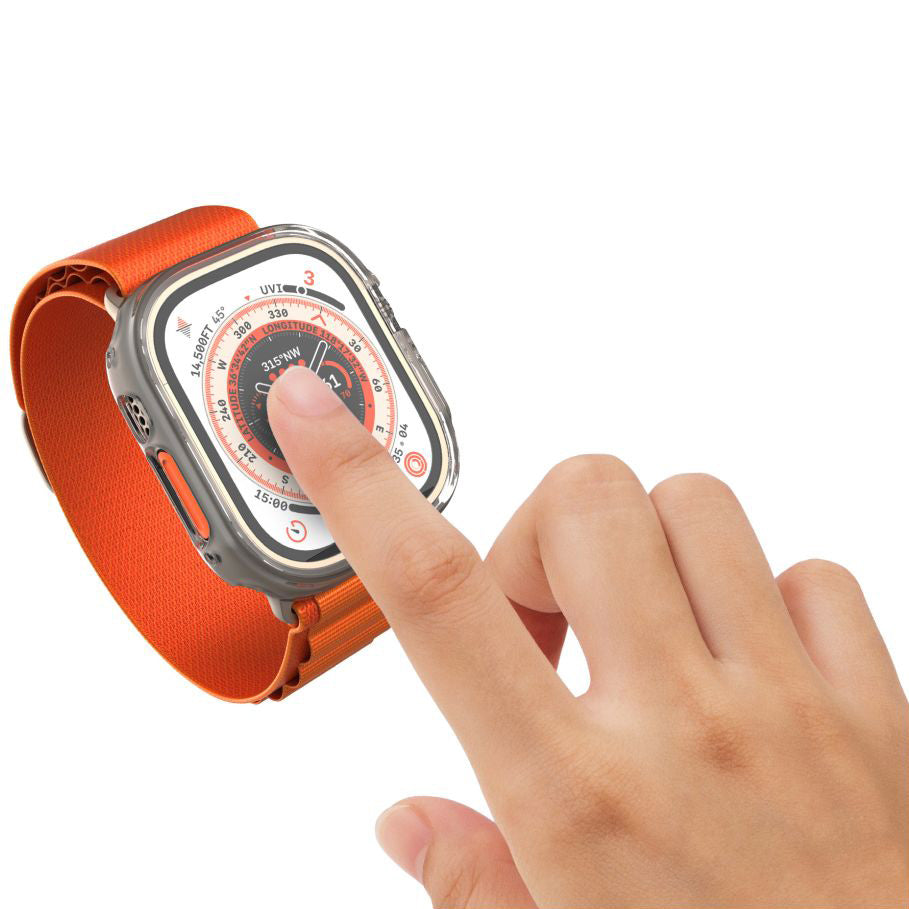 Schutzhülle mit gehärtetem Glas für Apple Watch Ultra 4/3/2/1 49 mm, Fixed Pure Watch, Transparent