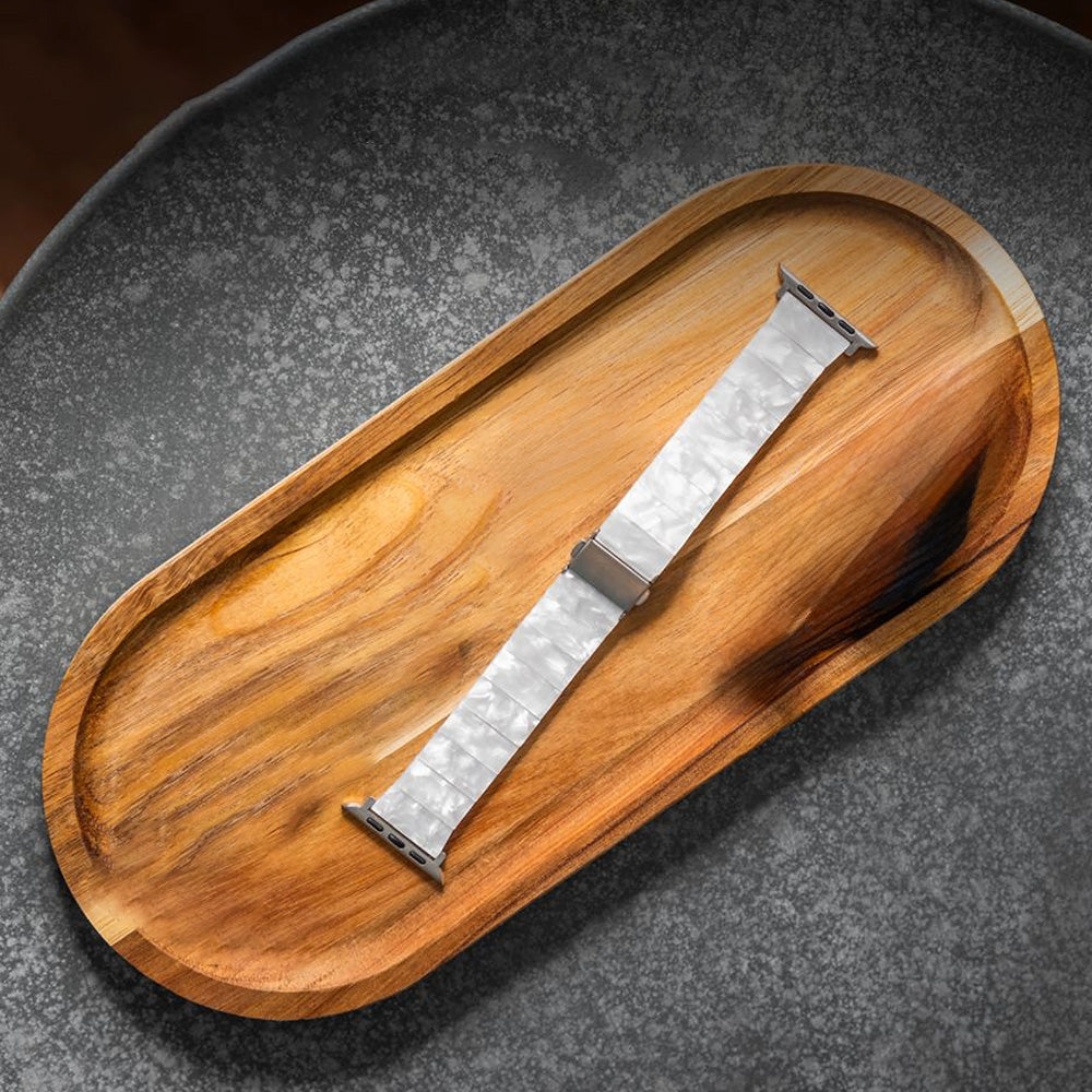 Armband für Apple Watch 42/41/40/38 mm, Fixed Resin, Perl-Weiß