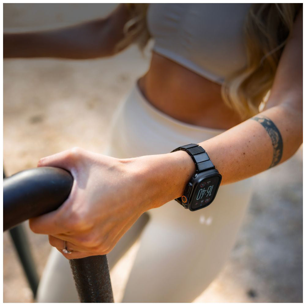 Armband für Apple Watch 49/46/45/44 mm, Fixed Resin, Schwarz Karbon