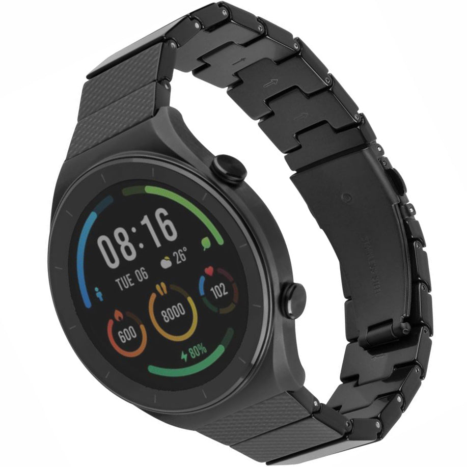 Armband für Smartwatch, QuickRelease 20 mm, Fixed Resin, Schwarz Karbon