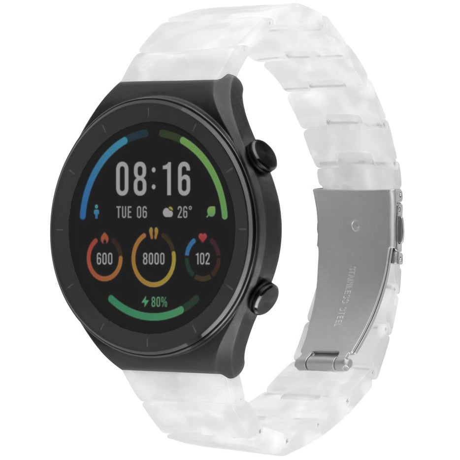 Armband für Smartwatch, QuickRelease 18 mm, Fixed Resin, Perl-Transparent