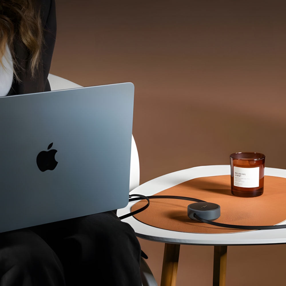 USB-C-Spiralkabel, Fixed Retractable  USB-C zu USB-C, 100W PD, 1 m, Grau