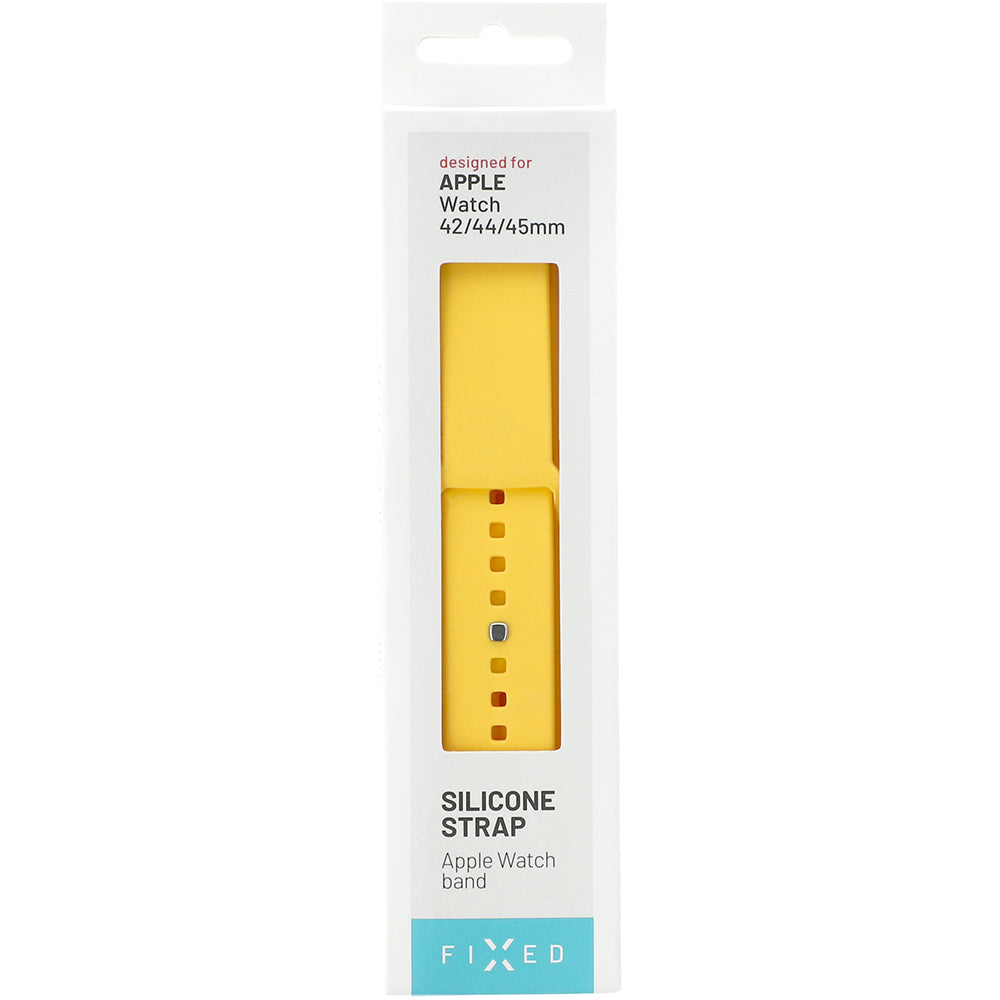 Armband für Apple Watch 44/45/46/49 mm, Fixed Silicone Strap, Gelb