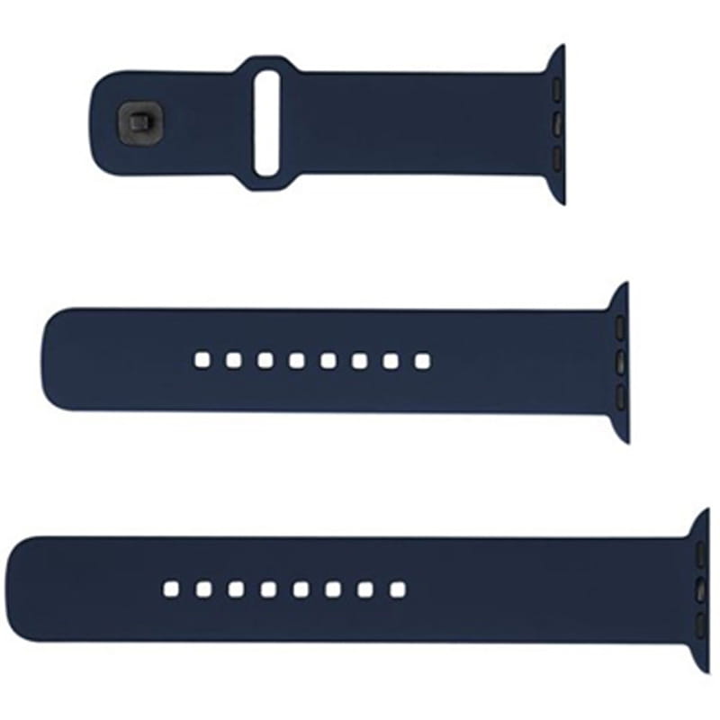 Armband für Apple Watch 45 / 44 / 42 mm, Fixed Silicone Strap, Dunkelblau