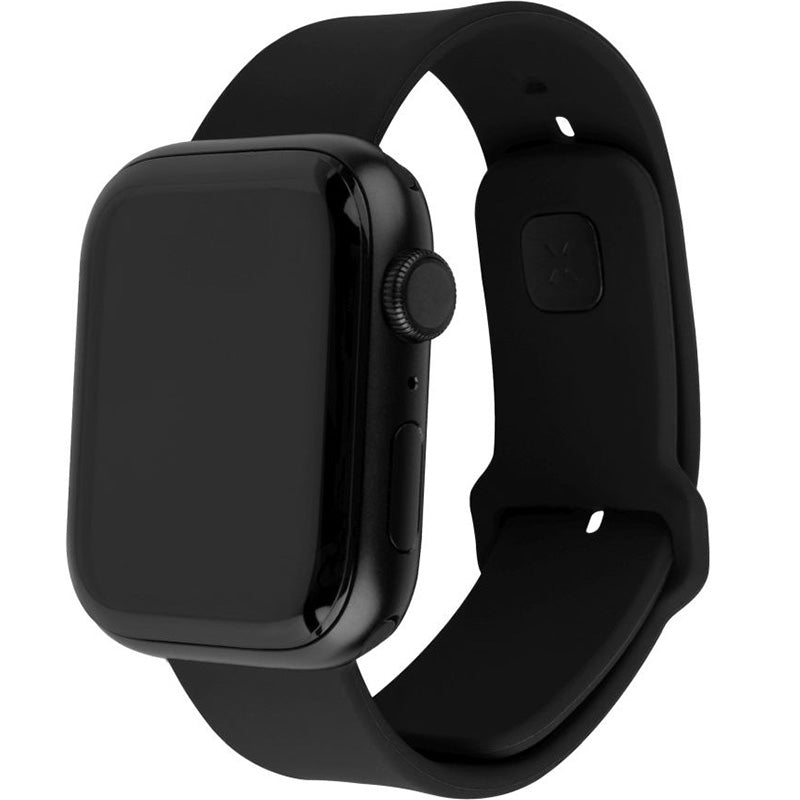 Armband für Apple Watch Ultra 4/3/2/1 49 mm, Fixed Silicone Strap, Schwarz