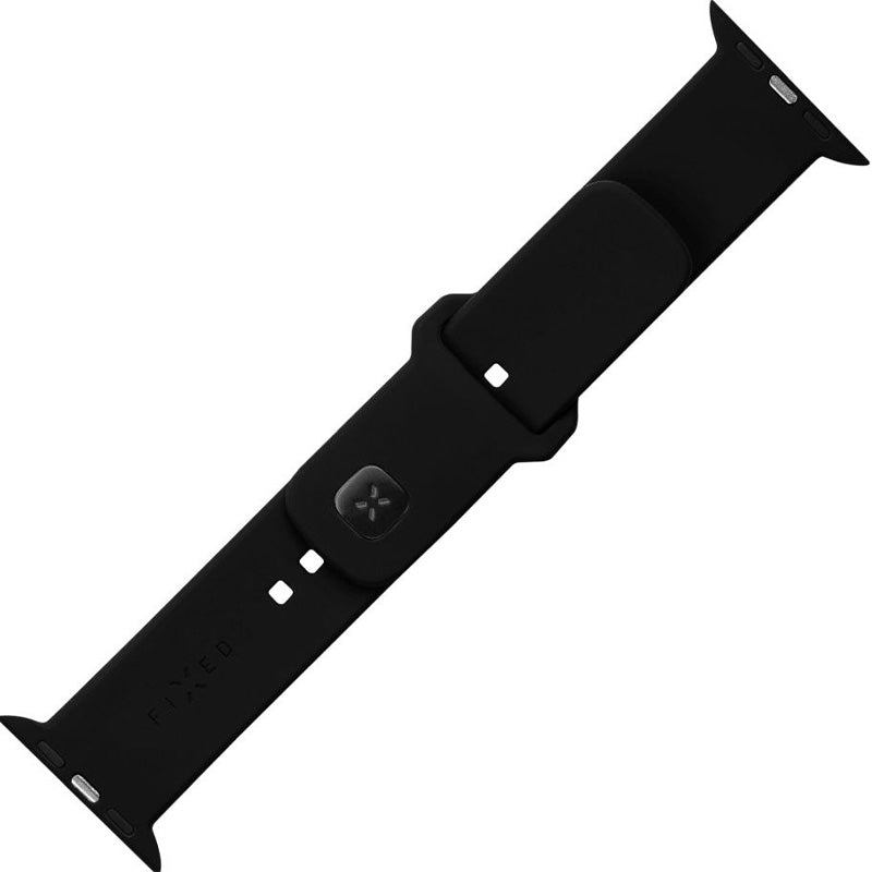 Armband für Apple Watch 2/1 49 mm, Fixed Silicone Strap, Schwarz