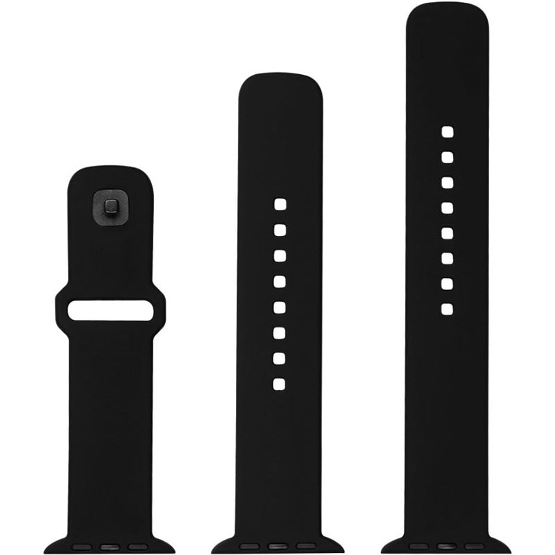 Armband für Apple Watch Ultra 4/3/2/1 49 mm, Fixed Silicone Strap, Schwarz