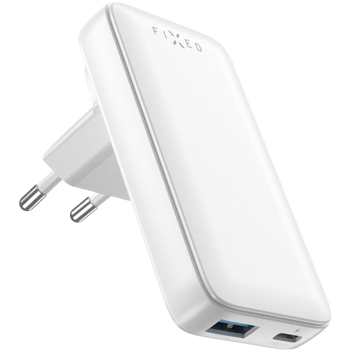 Ladegerät mit austauschbaren Spitzen Fixed Slim Traveller 65W USB-A USB-C PD 3.0 GaN, EU, USA, UK, AUS, Weiß