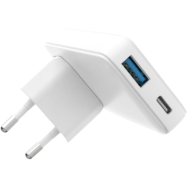Ladegerät mit austauschbaren Spitzen Fixed Slim Traveller 65W USB-A USB-C PD 3.0 GaN, EU, USA, UK, AUS, Weiß