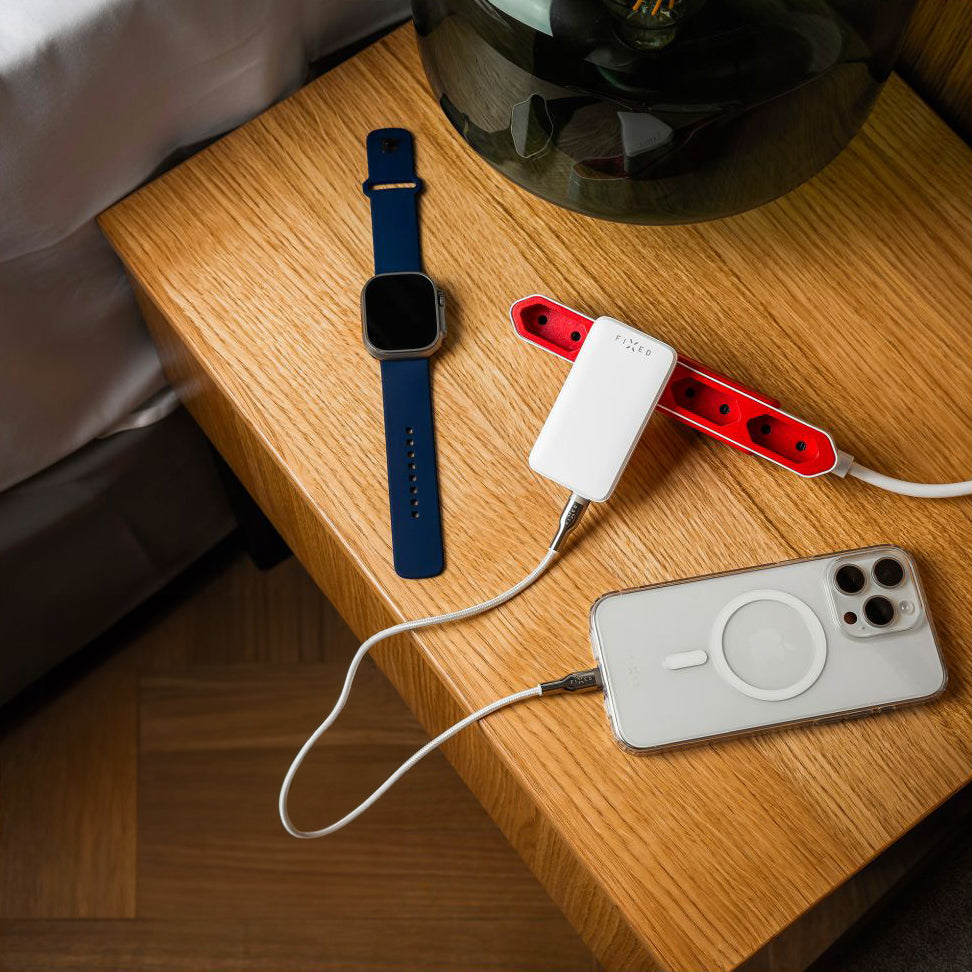 Ladegerät mit austauschbaren Spitzen Fixed Slim Traveller 65W USB-A USB-C PD 3.0 GaN, EU, USA, UK, AUS, Weiß