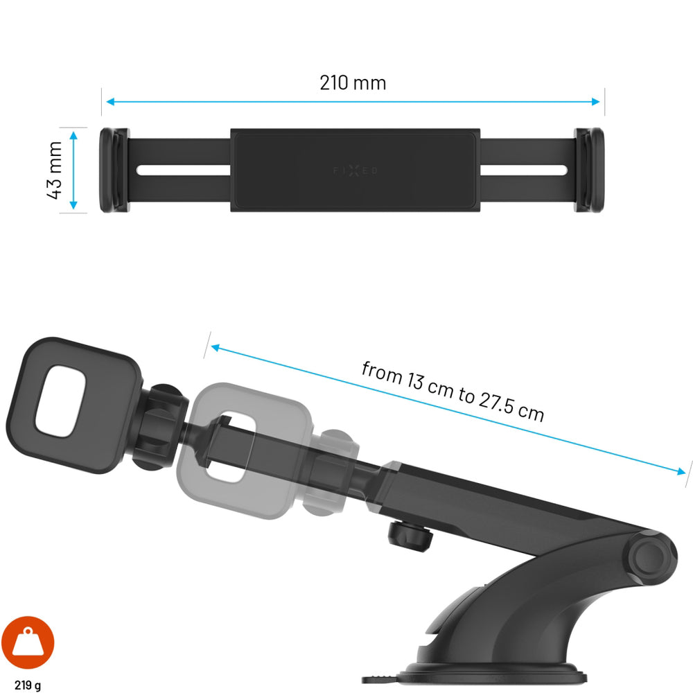 Autohalterung FIXED Tab XL für Geräte von 7 bis 11", schwarz