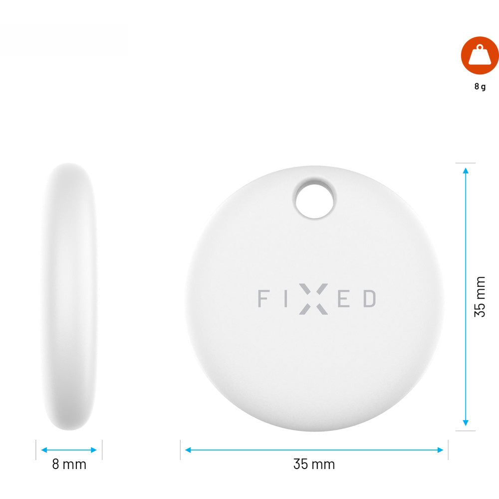 Tracker mit Apple Find My und Google Find Hub, Fixed Tag Dual GPS, mit Lautsprecher, Weiß