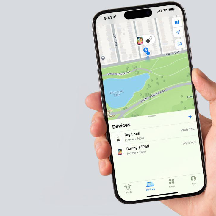 Vorhängeschloss mit GPS Tracker Fixed Tag Lock für Find My, Bluetooth 5.2, Schwarz