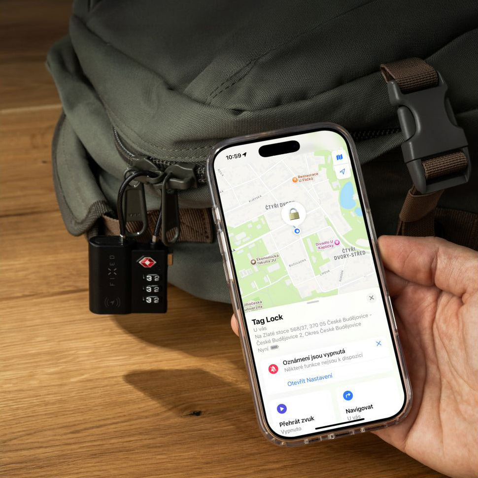 Vorhängeschloss mit GPS Tracker Fixed Tag Lock für Find My, Bluetooth 5.2, Schwarz