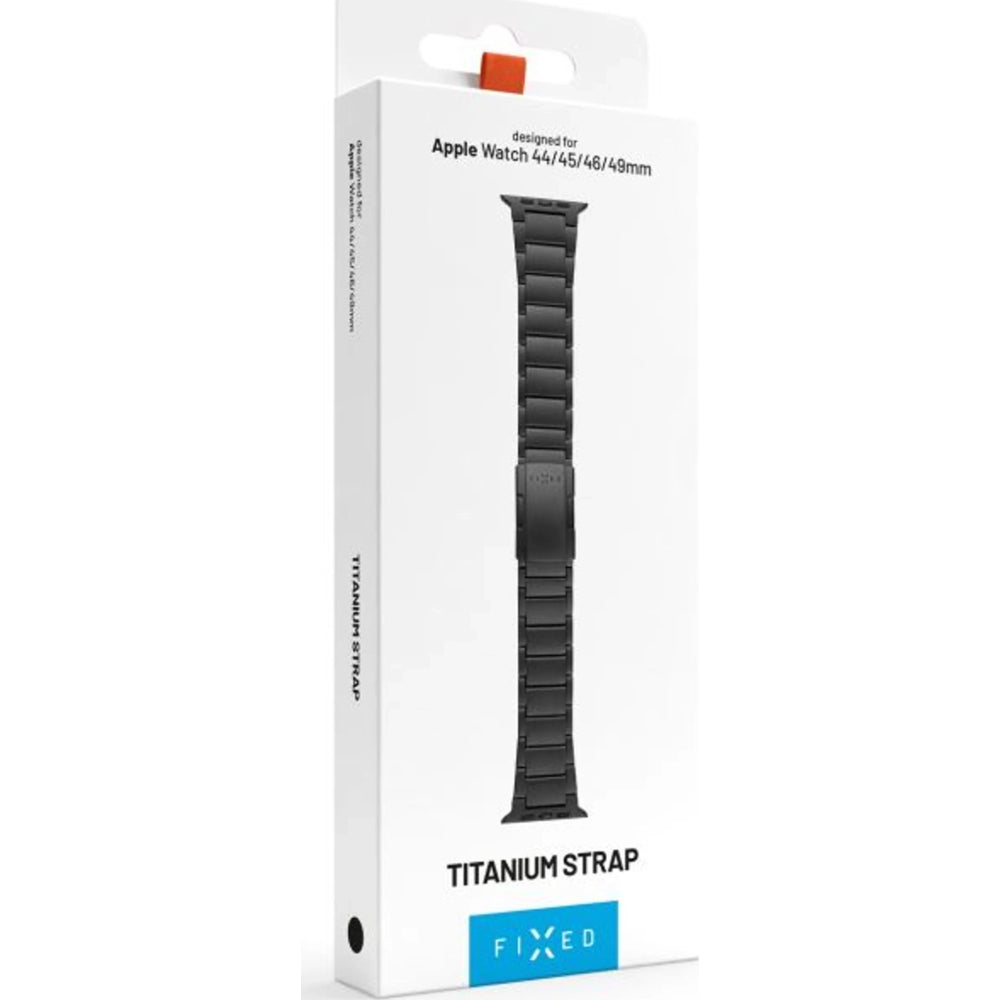 Armband Fixed Titanium Strap für Apple Watch 49/46/45/44 mm, Schwarz
