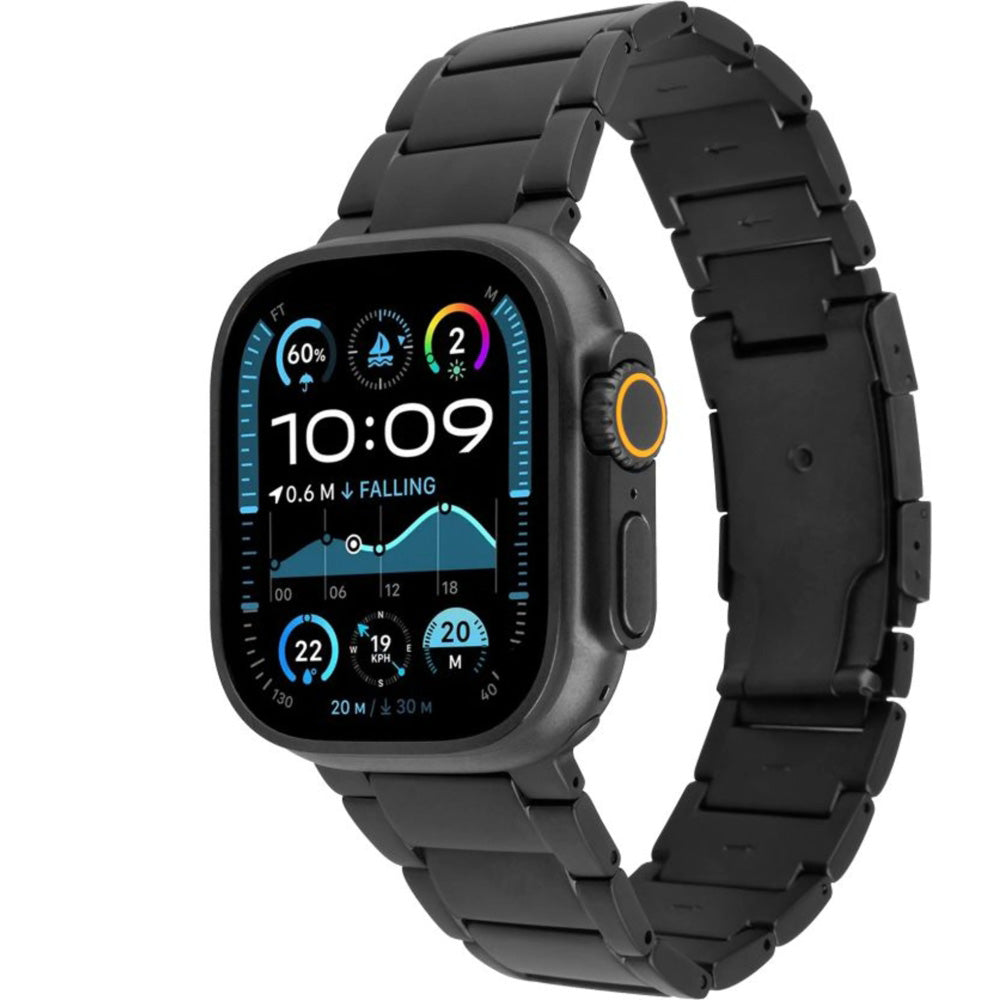 Armband Fixed Titanium Strap für Apple Watch 49/46/45/44 mm, Schwarz