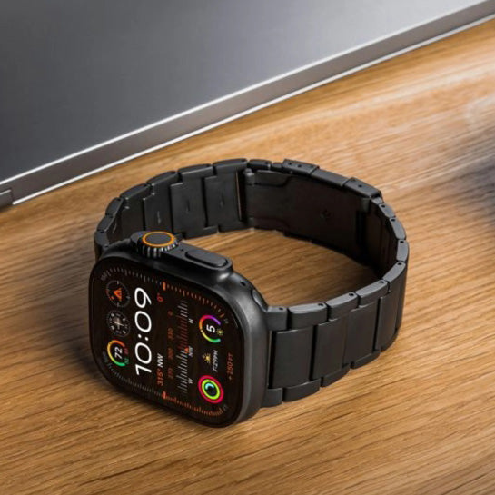 Armband Fixed Titanium Strap für Apple Watch 49/46/45/44 mm, Schwarz