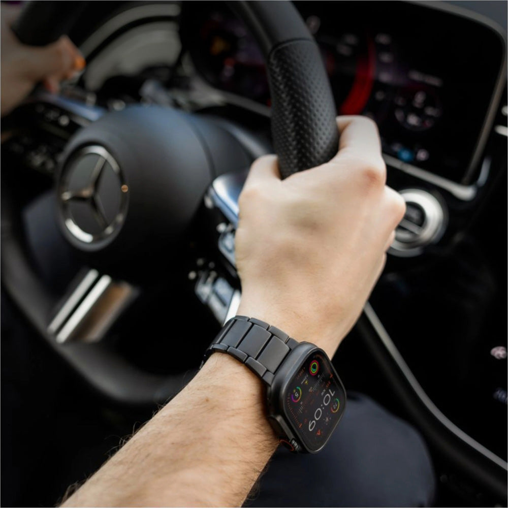 Armband Fixed Titanium Strap für Apple Watch 49/46/45/44 mm, Schwarz