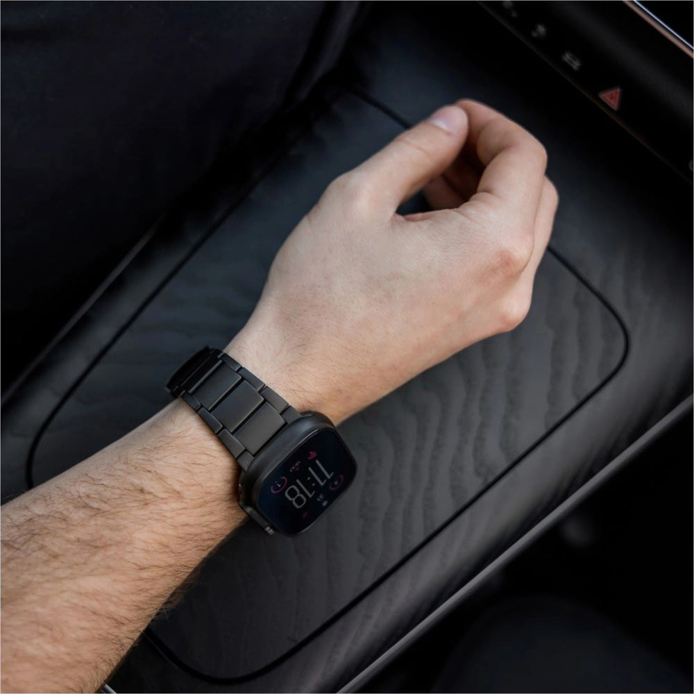 Armband Fixed Titanium Strap für Apple Watch 49/46/45/44 mm, Schwarz